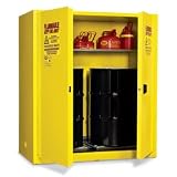 EAGLE Vertical Drum Cabinets for Flammable Hazardous Waste - Yellow