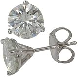 7.5mm Round Moissanite Martini Stud Earrings