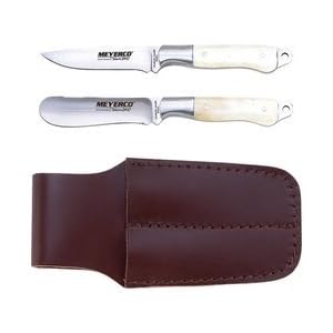 Meyerco 2pc Charles Sauer Caping Knife Set Skinning Knife Caping Knife Bone Handles