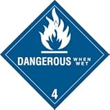 SHPDL5150 - Dangerous When Wet - 4 Labels, 4 x 4