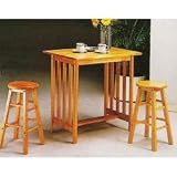 Breakfast Bar and Stools Set (Natural) (Sizes Vary) by Stacks and Stacks