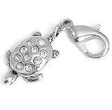 Charms Anhänger für Bettelarmband Schildkröte mit Strass