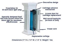 Mosquito Eliminator with Replacement Cartridges (4 Pack) and Replacement UV Lamp