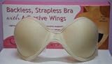 Backless Strapless Push up Bra with Adhesive Wings  Size/cup A (BLACK)