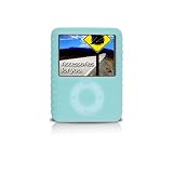 yooZoo Ribbed Silicone Extra Grip Apple iPod nano 3G Skin Case with Screen Protector and Lanyard - Tropical Blue