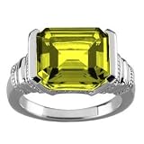 14K White Gold Peridot Ring