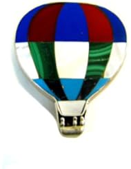 Intarsia Hot Air Balloon Sterling Pin / Brooch