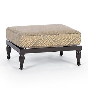 Marseilles Outdoor Ottoman with Cushion - Wyndham Wheat - Frontgate, Patio Furniture