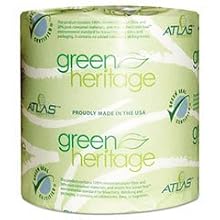 Green Heritage 125 4.5" Length x 3.8" Width, 1-Ply Bathroom Tissue (Case of 96 Rolls, 1000 per Roll)