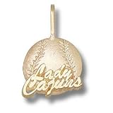 Louisiana-Lafayette Ragin' Cajuns Solid 14K Gold ''LADY CAJUNS'' Softball Pendant