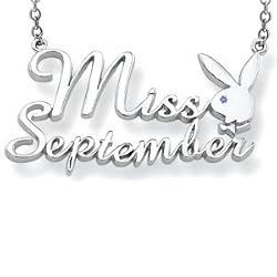 Officially Licensed Playboy Silver Plated Miss September Playmate Necklace