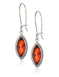 Sterling Silver Honey Amber Medium Earrings