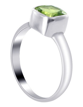 SRRS001 .925 Sterling Silver 8mm Square Peridot 