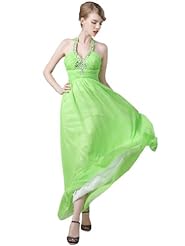 Chiffon/Georgette Cap Sleeves Halter Cocktail Sequined Evening Dress/Party Dress/Maxi Dress 