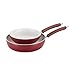 Paula Deen Savannah Collection Aluminum Nonstick Twin Pack 9-Inch and 11.75-Inch Skillets, Red