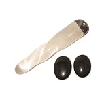 Wand Set 02 Selenite Fluorite Massage Stick w/ Pair Black Agate Stone Crystal Healing