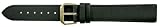 Apollo 18mm black leather watch strap with a stitched edge and a nubuck lining