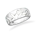 Cut Out Dove Design Silver Ring