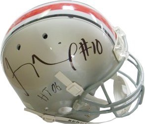 Troy Smith Autographed/Hand Signed Ohio State Buckeyes Full Size Replica Schutt Helmet HT 06