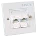 Lindy Cat5e Single Wall Plate With 2 X Angled Rj-45 Shuttere