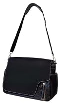 Black Messenger Tulip Diaper Bag