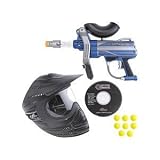Franklin Battle Max - Youth & Adult Washable Sceptor Paintball Marker Projectile and Mask Set - Blue & Silver