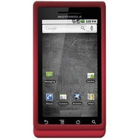GTMax Red Durable Rubber Hard Snap On Crystal Cover Case for Verizon Motorola Droid A855 CDMA Cell Phone