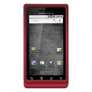 GTMax Red Durable Rubber Hard Snap On Crystal Cover Case for Verizon Motorola Droid A855 CDMA Cell Phone