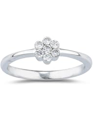 1/5 (0.18-0.25) Cts Diamond Ring in 14K White Gold