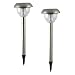 Flipo Solar Stake Light Stainless Steel Set of 2 Squared Lens