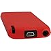 iGadgitz Red Silicone Skin Case Cover for Sony Walkman NWZ-E384 4GB 8GB + Screen Protector