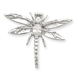Sterling Silver CZ Dragonfly Pendant