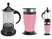 Personal Coffee/Tea Infuser/ Combo with One Mug 2.0 Black Brewer/Glossy Pink Mug 14 oz