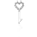 14k White Gold Heart and Key Pendant (.08 cttw, J-K Color, I2-I3 Clarity)