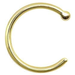 18 Gauge Solid 14KT Yellow Gold Nose Hoop - 3/8"