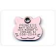 Pet ID Tag - Cat - Custom engraved cat and dog ID tags. Pet safety tag has reflective coating and is available in plastic, stainless steel and brass.