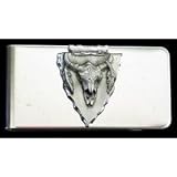 Native American Sculpted Pewter Moneyclip - Arrowhead Buffalo Skull