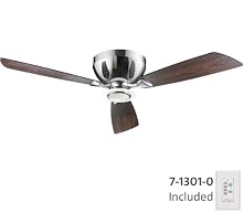 Quorum Fan 70523-14 52" Nikko Contemporary Flush Mount Chrome Ceiling Fan w/ Light & Wall Control