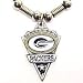 Green Bay Packers Leather Necklace w/Beads & Pewter Pendant