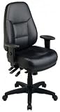 Kitchen & Housewares : Office Star EL4350 DELUXE MULTI-FUNCTION HIGH BACK LEATHER CHAIR WITH RATCHET BACK HEIGHT AND 2-WAY ADJUSTABLE ARMS