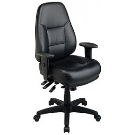 Office Star EL4350 DELUXE MULTI-FUNCTION HIGH BACK LEATHER CHAIR WITH RATCHET BACK HEIGHT AND 2-WAY... by Office Star