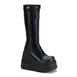 4 3/4 Inch Wedge Boots Platform Calf Boots Womens Sexy Gothic Boots