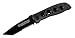 Smith & Wesson All-Black Extreme Ops Folding Knife - Tanto Combo Blade - Milled Aluminum Handle