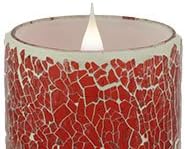 Solare 3D Flameless Candles Mosaic Finish-Red 3 inch x 6 inch