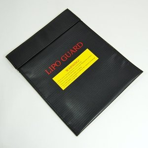Bluecell Black Large Size Lipo Battery Guard Sleeve/Bag for Charge & Storage + Bluecell Cable Tie