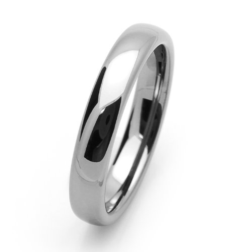 4MM Comfort Fit Tungsten Wedding Band Classic Domed Ring For Men & Women ( Size 5 to 12)