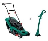 BOSCH 1300 W Rotak 34 Electric Lawnmower + free 280 W Art 23 Easytrim Grass Trimmer