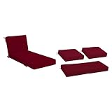 Outdoor Patio Hampton Red Solid Cushion & Umbrella Collection
