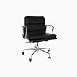 Adjustable Rolling Black  Leather Office Chair By Wholesale Interiors