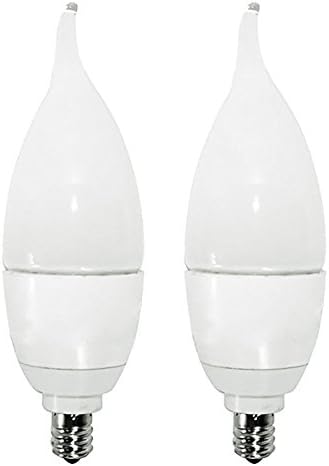 LED 5W Frosted Flame Tip Torpedo 2 PK 40W Equal 3000K Illumin8 IB10E12-40.300.5.1DC2PK
